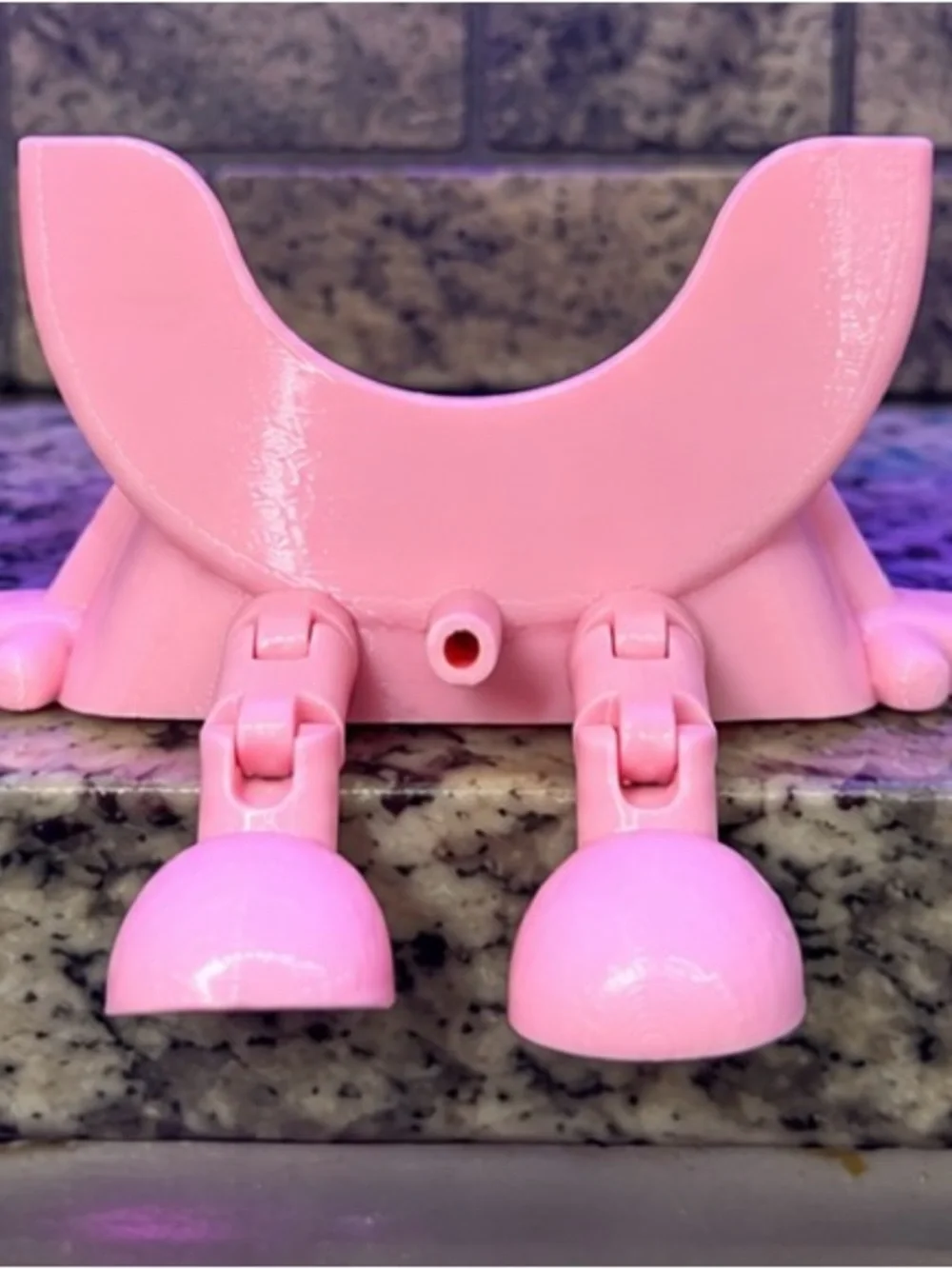 Pink 3D Printed Sponge Holder Articulated Feet Kitchen Organizer